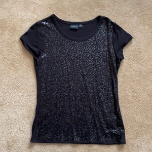 Black sequin dressy t-shirt